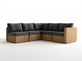 5-Sitzer Ecksofa in L-Form aus Polyrattan, Naturbraun/Anthrazit, 260 x 200 x 78 cm