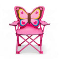 Klappbarer Kinder-Campingstuhl Schmetterling, 50 x 35 x 65 cm, Pink/Rosa/Braun/Gelb/Blau